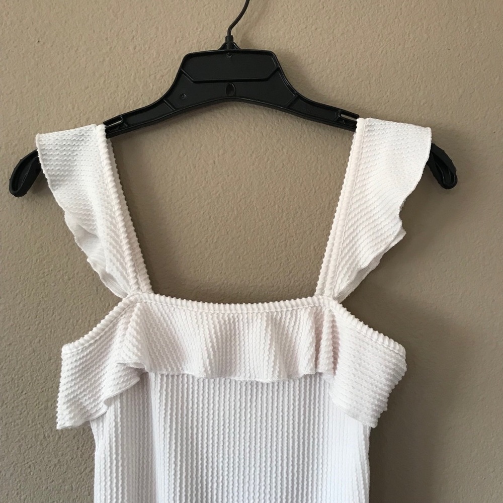 White Ruffled Bodysuit - Picture 2 of 5